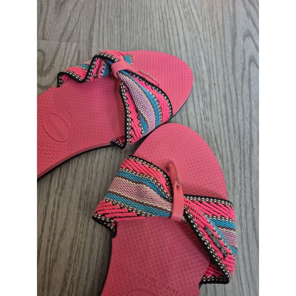 Havaianas You Saint Tropez Women's Sandals Size US 9/10 EU 41/42 Pink Woven